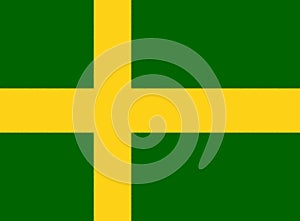 Glossy glass Flag of Swedish island province Oland photo